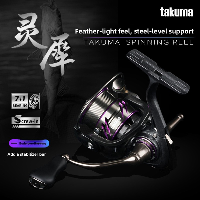 Ice Fishing Line - รอกสปินนิ่งรุ่น TakumaLingxi น้ำหนักเบา ระยะเหวี่ยงไกล พร้อมสปูลโลหะ ออกแบบมาสำหรับตกปลาทะเลและน้ำตื้น