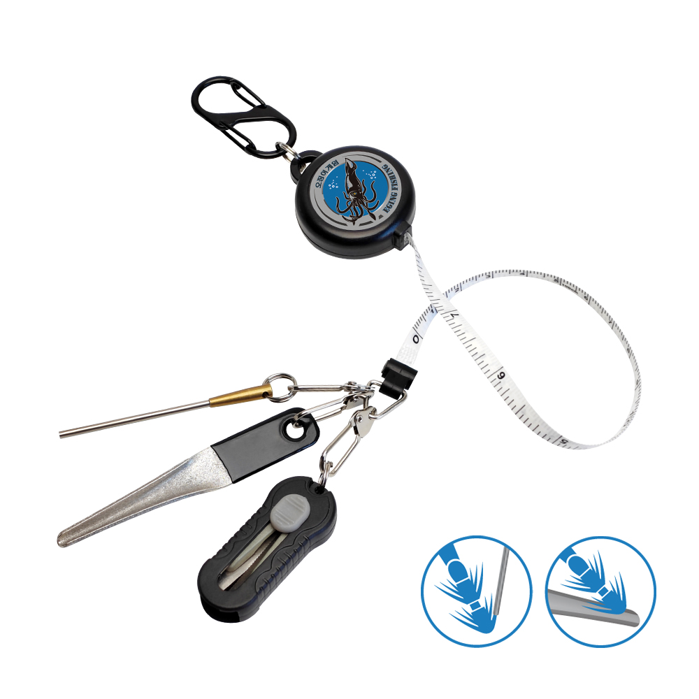 Fishing Line Cutter - ชุดอุปกรณ์ตกปลา 4in1 พร้อมที่เก็บสายเอ็น 100 ซม. สายวัดขนาดเล็ก
